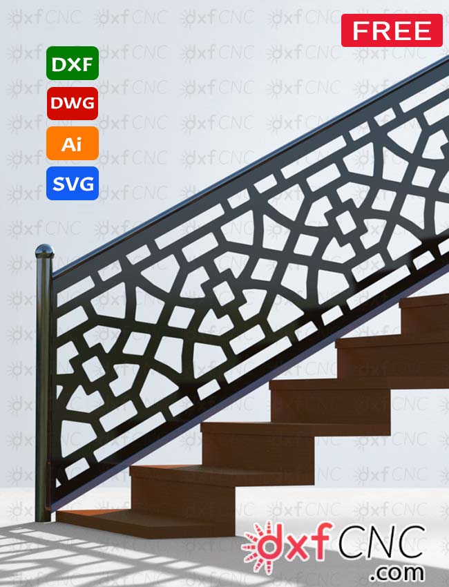 CNC Cutting Railing Design for plasma DXF File Free Download