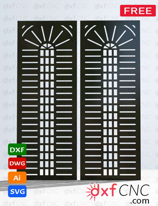 Entry metal gate door design Download Free laser file High Qu