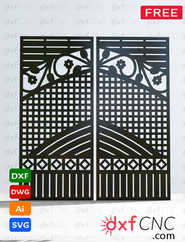 Modern Gate Design DXF File Free Download for plasma cuting