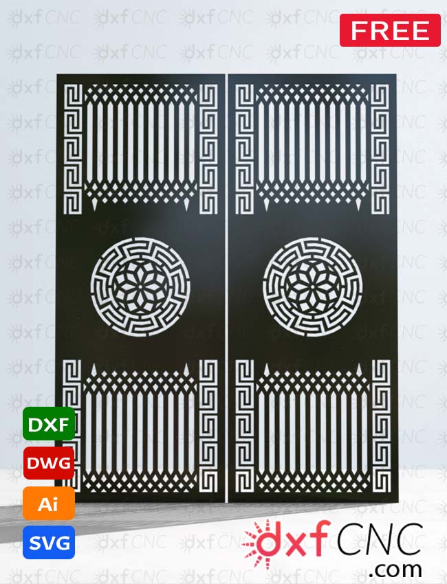 Modern Gate main door double Door Design plasma DXF File for