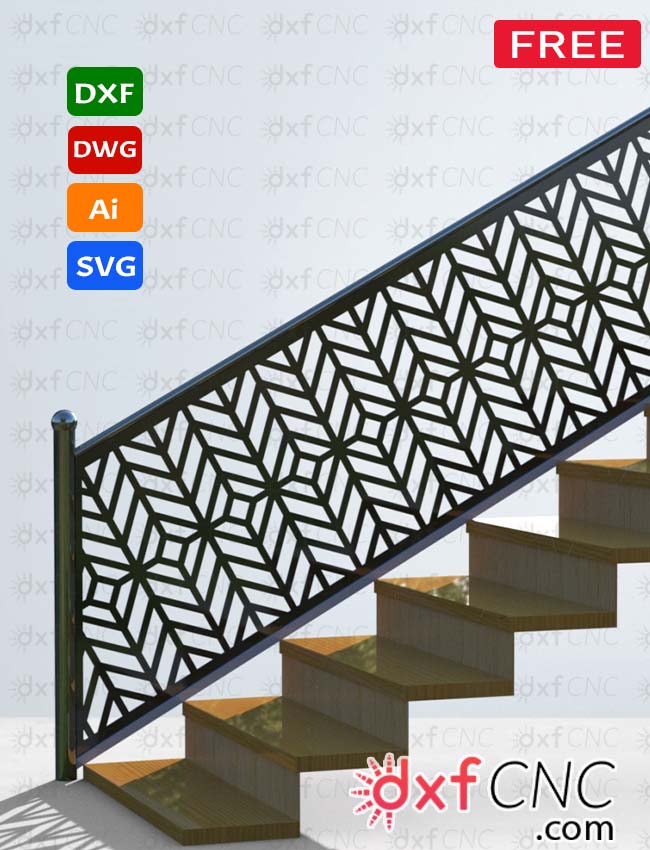 The Best CNC Railing Design Modern Staircase Free Dxf for CNC