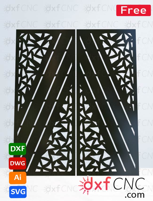 top Gate Design Screen double Door: Laser cut dxf files free dow