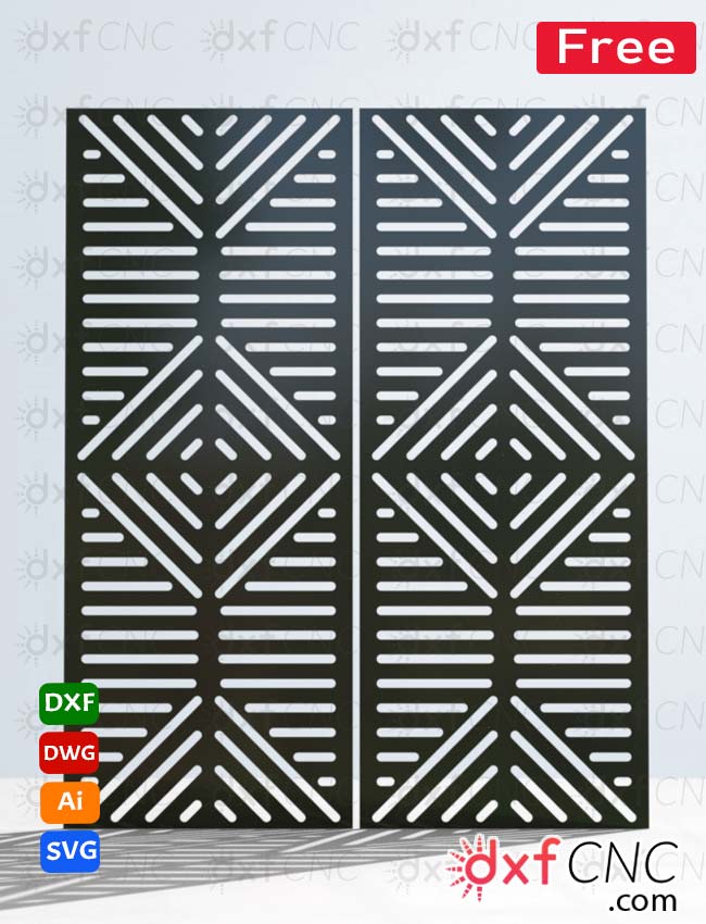 CNC laser cutting Modern Gate door design dxf file Free download