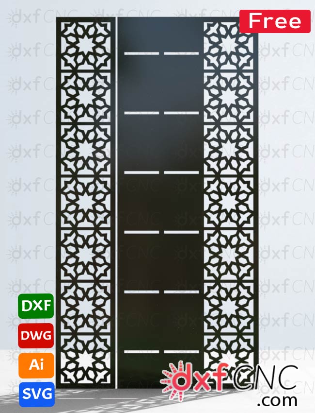 Door and Half metal screens Design laser Dxf file free Downloa