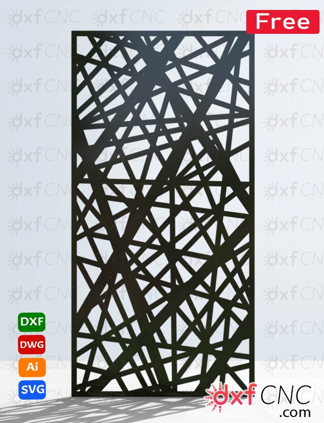 Geometric Line Pattern metal screen CNC laser Dxf File Free Down