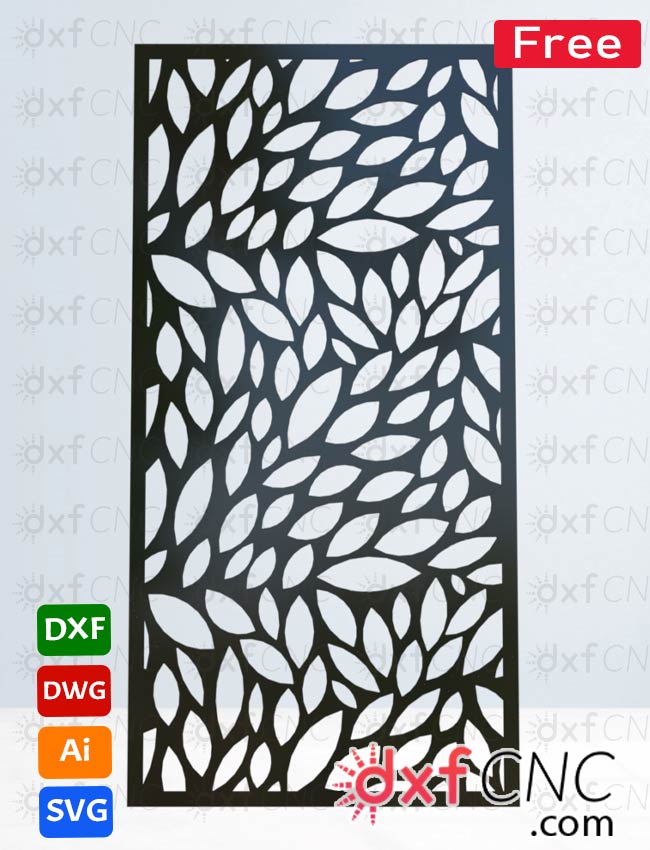 leaf pattern wall art pattern of leaves CNC Dxf Free Download