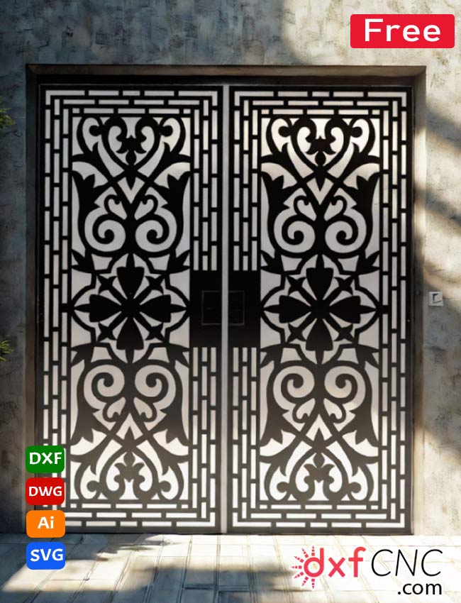 Laser Cut Door Designs for Grill Gates Free DXF an dwg Files