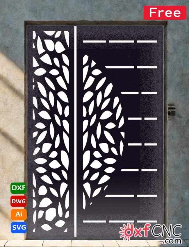 Stunning Grill Gate Design for CNC Machines Free DXF laser file