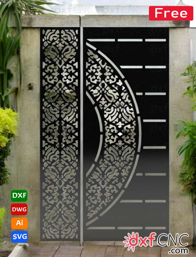 Laser Cut front Grill Gate Designs Free DXF Download