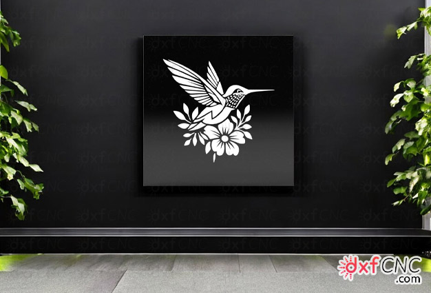 Hummingbird flower panel design Free CNC Laser cut Files