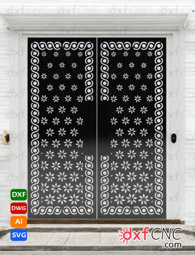 Decorative Grill Gate Door Roses Designs Free cnc laser Files