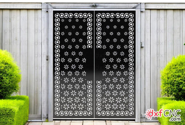 Decorative Grill Gate Door Roses Designs cutting with plasma