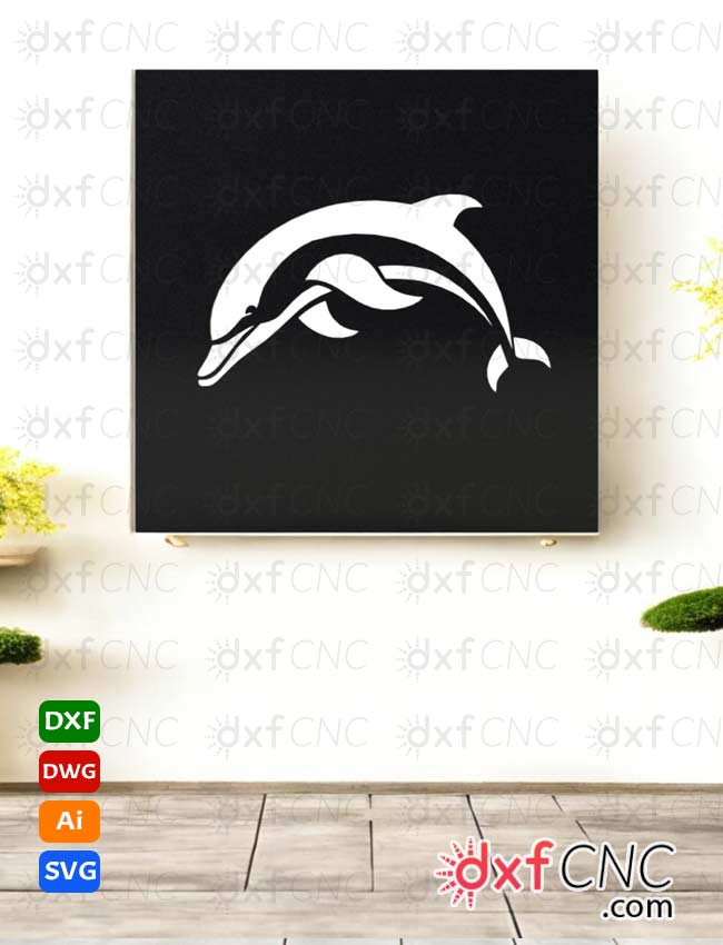 Metal Dolphin Wall Art Frame Decor Design Free Dxf Vector Files