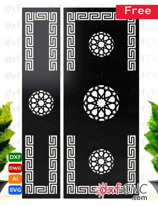 free Decorative one and half door design Islamic art