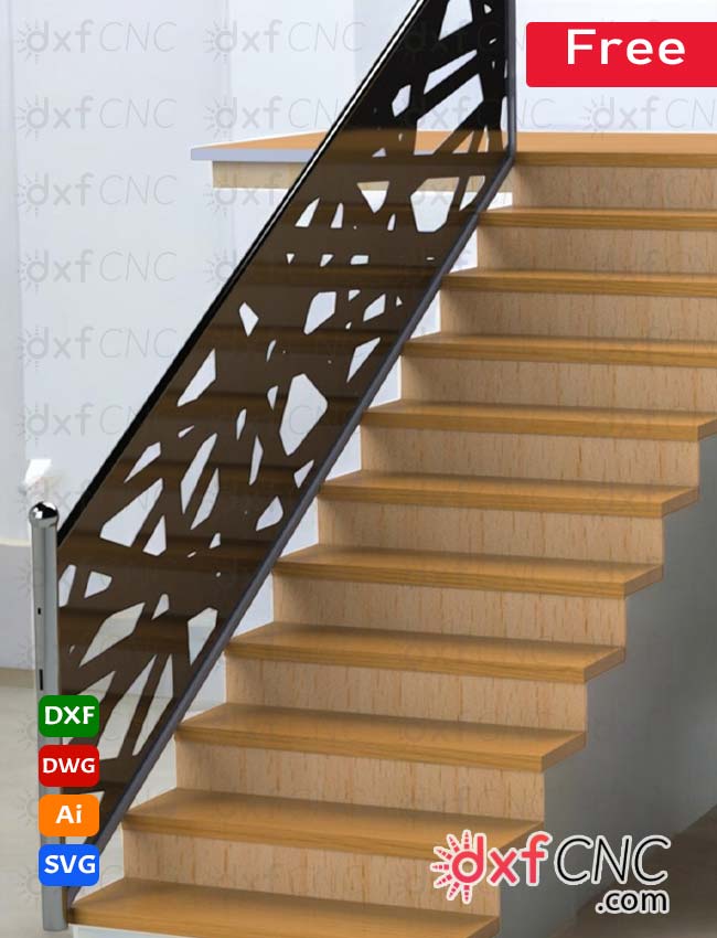 free Modern Metal Railing Design with CNC machine