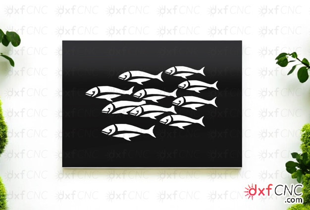 large fishes metal frame wall art Design for CNC machine