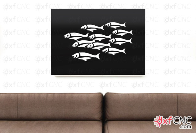 large fishes metal frame wall art for laser and plasma cutting